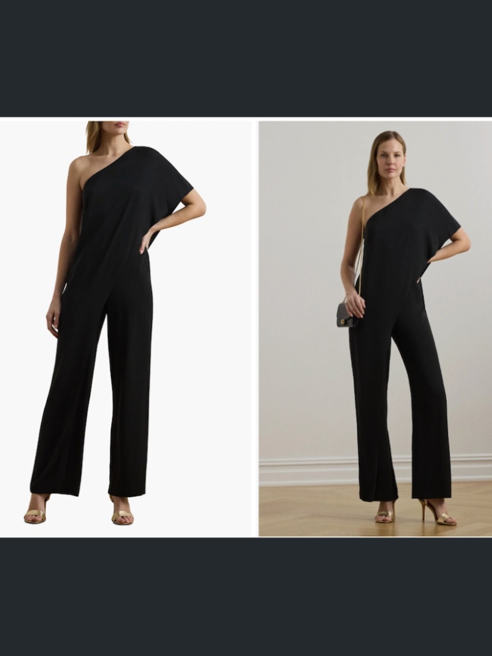 Ralph Lauren April One-Shoulder Georgette Jumpsuit Size 14 NWT